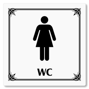 WC ženy, 148x148mm, bílá, Nebraska